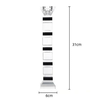 Modern geometric glass candle holder set dining room block design