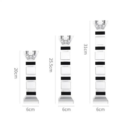 Modern geometric glass candle holder set dining room block design