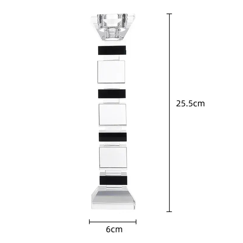Modern geometric glass candle holder set dining room block design