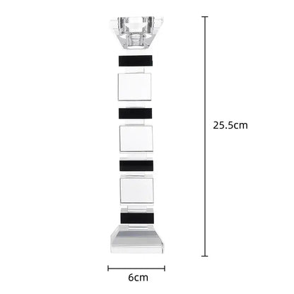 Modern geometric glass candle holder set dining room block design