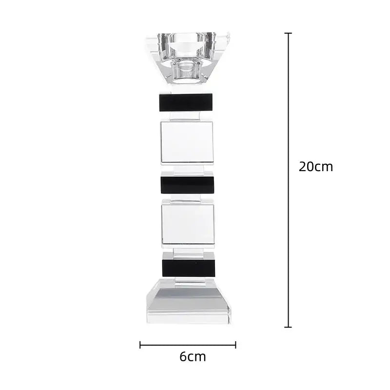 Modern geometric glass candle holder set dining room block design