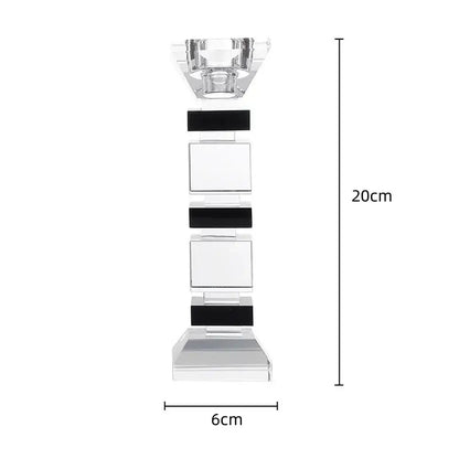 Modern geometric glass candle holder set dining room block design