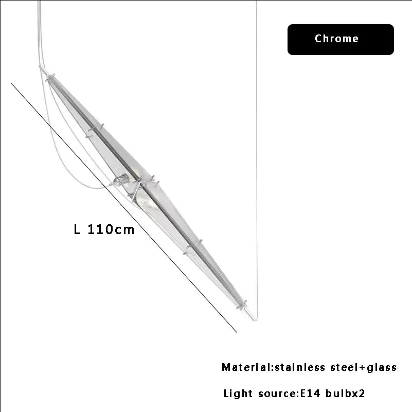Modern geometric glass cone chandelier dining room pendant light