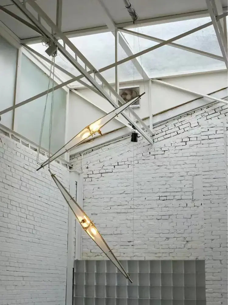 Modern geometric glass cone chandelier dining room pendant light