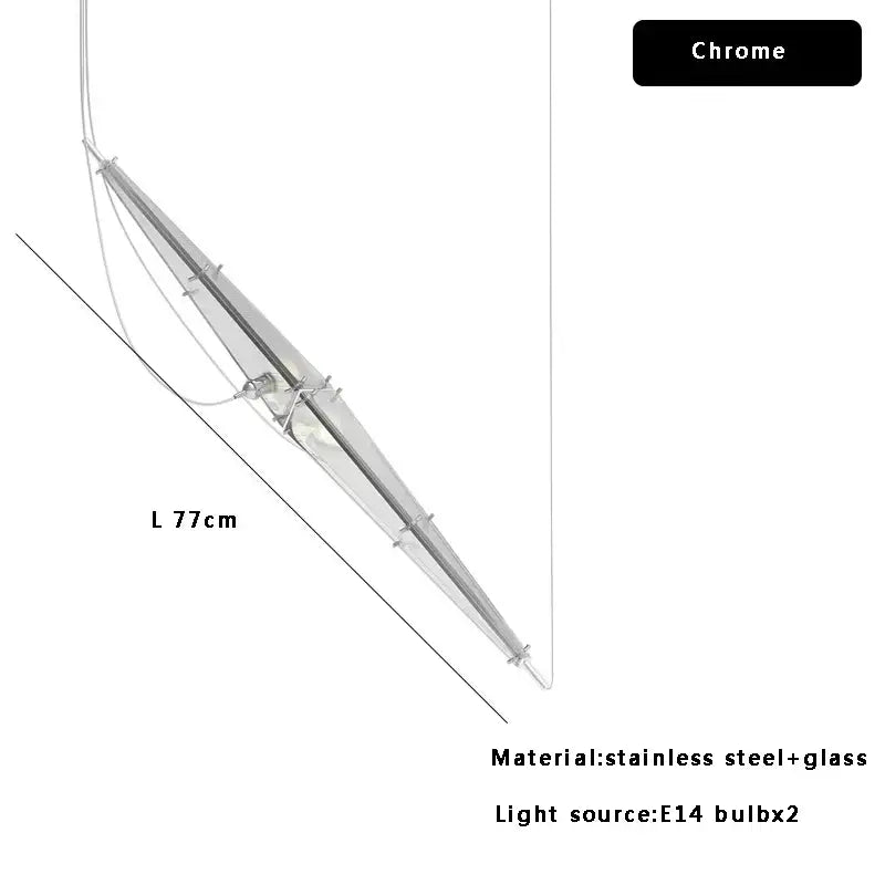 Modern geometric glass cone chandelier dining room pendant light