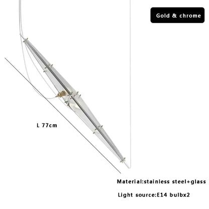 Modern geometric glass cone chandelier dining room pendant light
