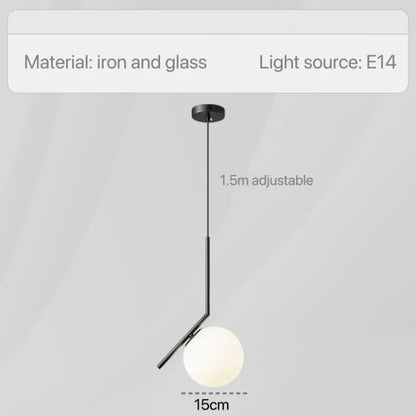 Modern geometric glass pendant lights for bedroom bedside