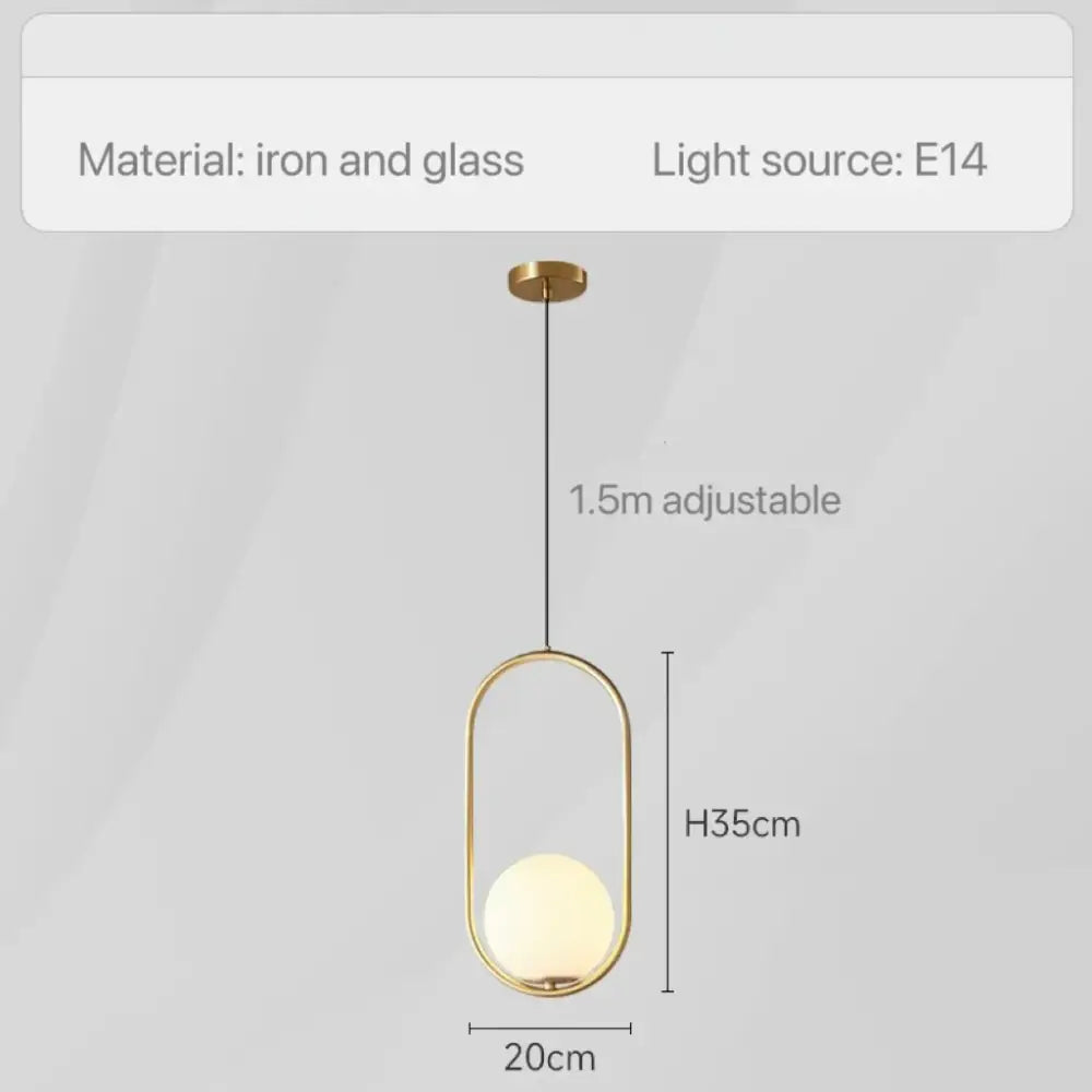 Modern geometric glass pendant lights for bedroom bedside