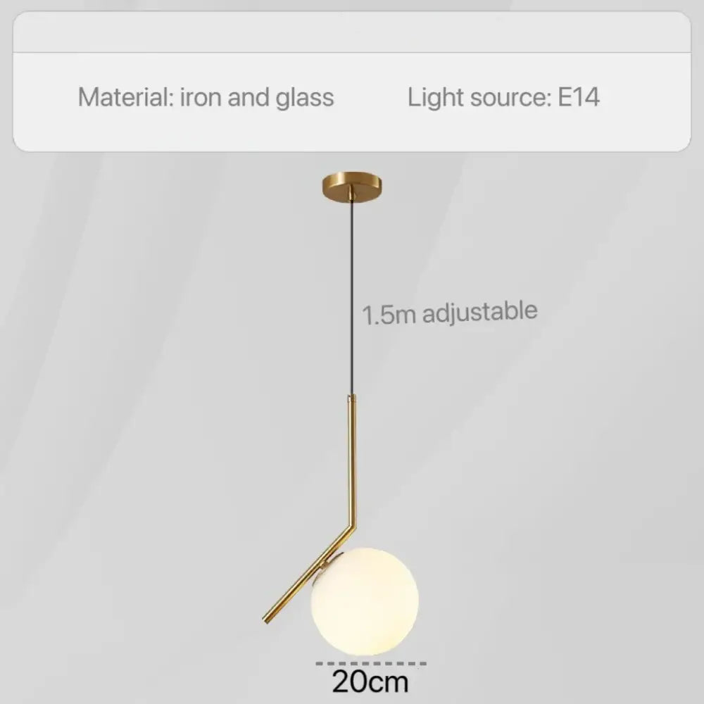 Modern geometric glass pendant lights for bedroom bedside
