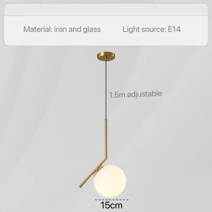 Modern geometric glass pendant lights for bedroom bedside