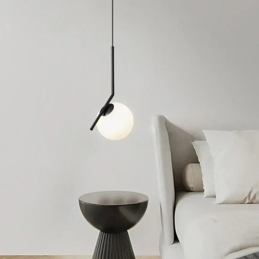 Modern geometric glass pendant lights for bedroom bedside