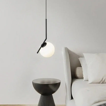 Modern geometric glass pendant lights for bedroom bedside