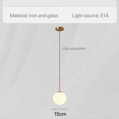 Modern geometric glass pendant lights for bedroom bedside
