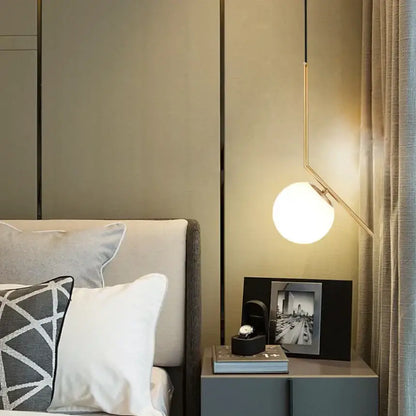 Modern geometric glass pendant lights for bedroom bedside