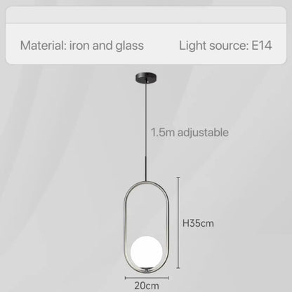 Modern geometric glass pendant lights for bedroom bedside