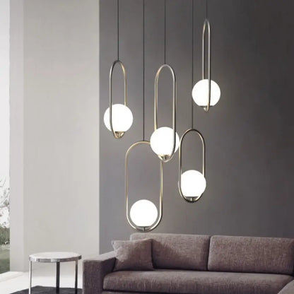 Modern geometric glass pendant lights for bedroom bedside