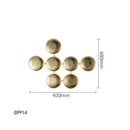 Modern geometric glossy gold led wall sconces living room art decor