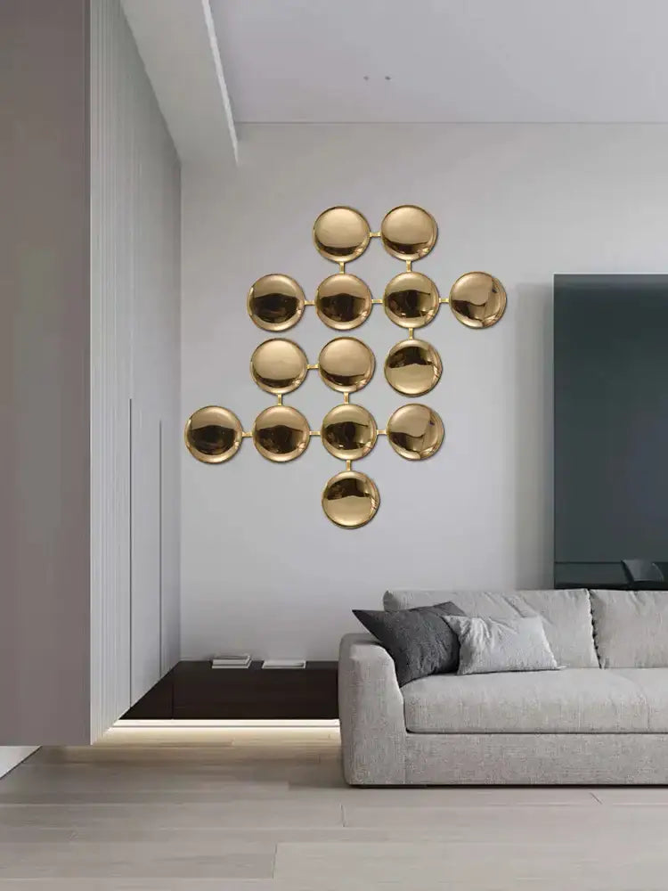 Modern geometric glossy gold led wall sconces living room art decor
