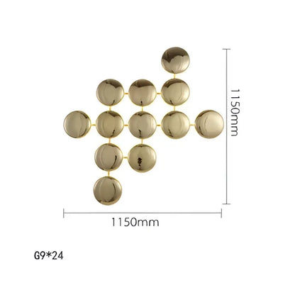 Modern geometric glossy gold led wall sconces living room art decor