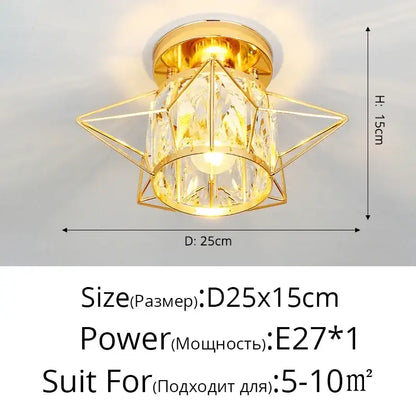 Modern geometric gold & black crystal glass led chandelier living room