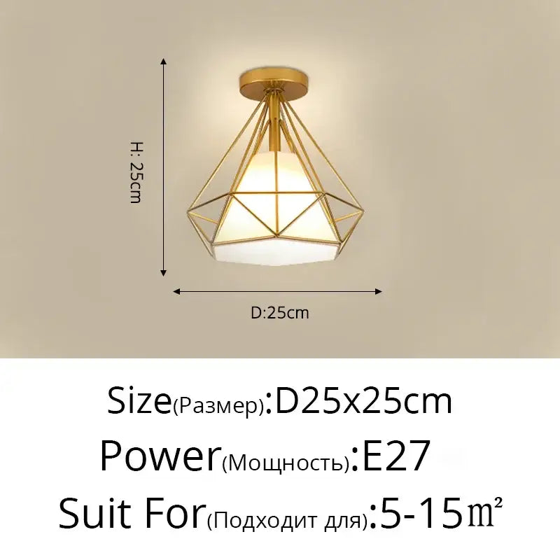 Modern geometric gold & black crystal glass led chandelier living room