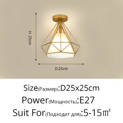 Modern geometric gold & black crystal glass led chandelier living room