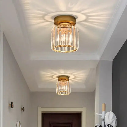Modern geometric gold & black crystal glass led chandelier living room