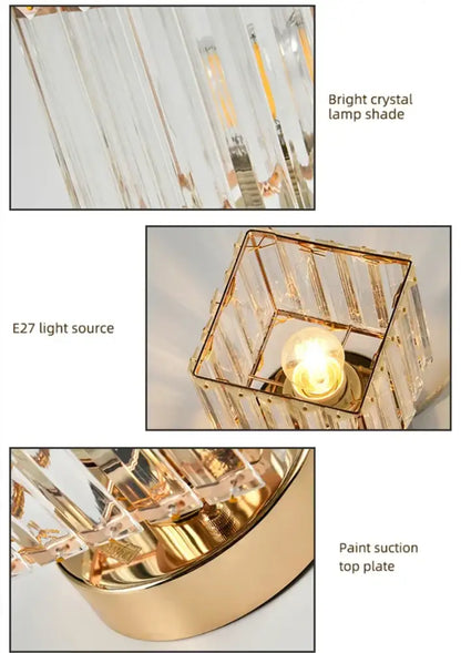 Modern geometric gold & black crystal glass led chandelier living room