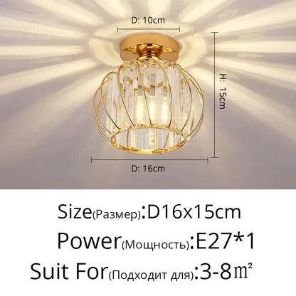 Modern geometric gold & black crystal glass led chandelier living room