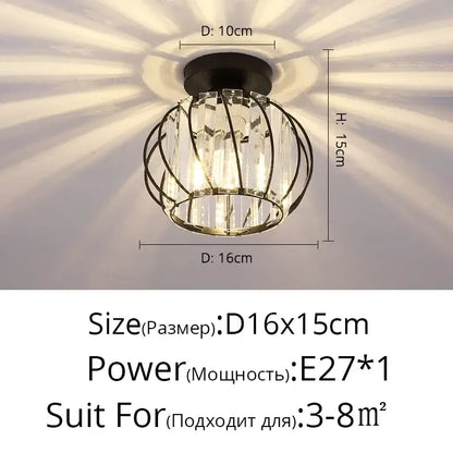 Modern geometric gold & black crystal glass led chandelier living room