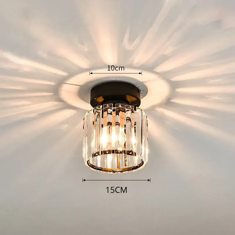 Modern geometric gold & black crystal glass led chandelier living room