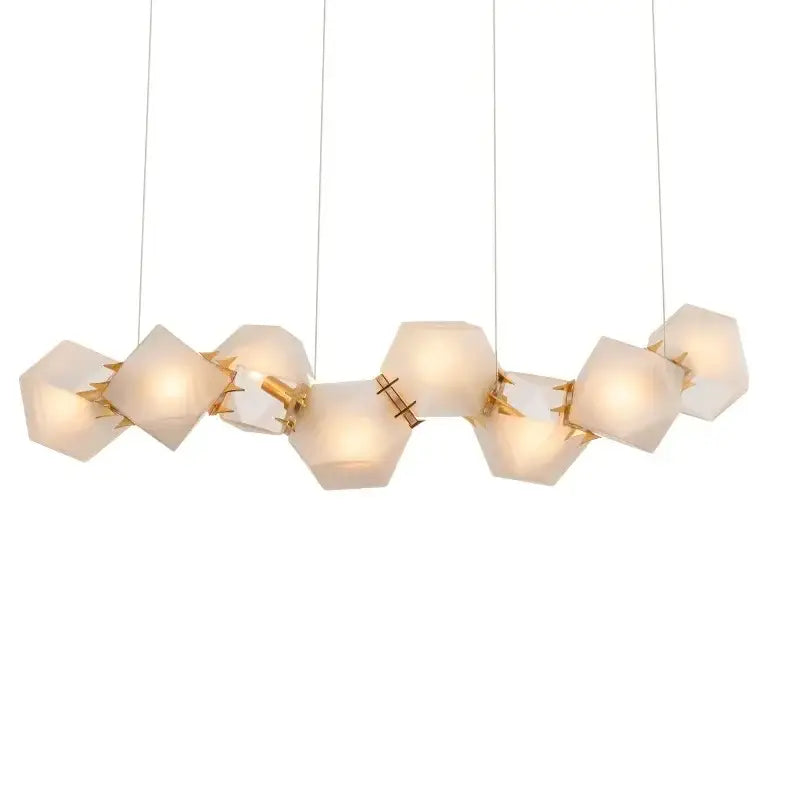 Modern geometric gold e14 led glass pendant light dining room