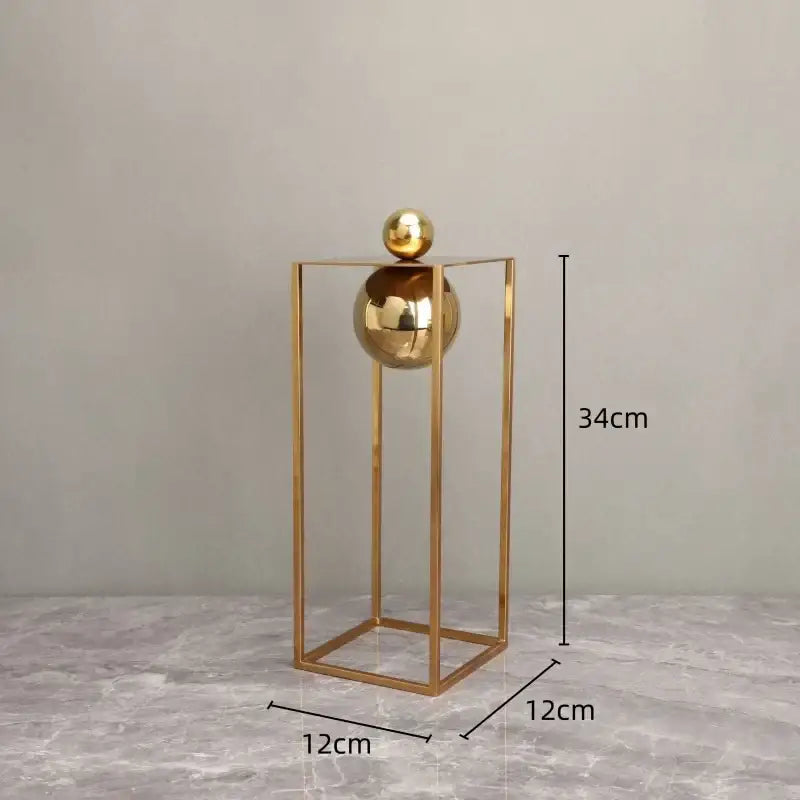 Modern geometric gold frame decorative figurines living room sculptures