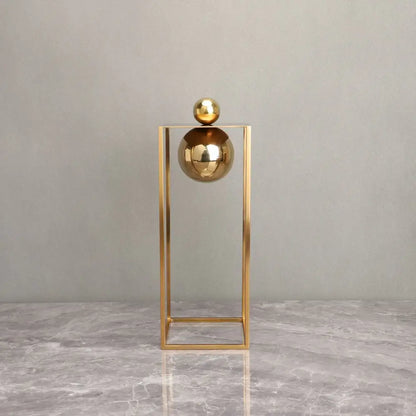Modern geometric gold frame decorative figurines living room sculptures