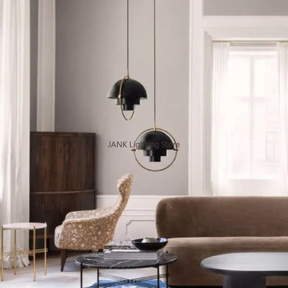 Modern geometric gold iron deformable pendant lamp for living room