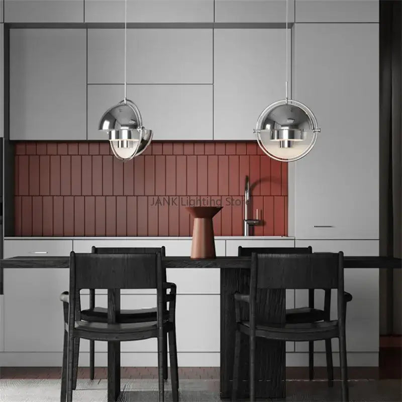 Modern geometric gold iron deformable pendant lamp for living room