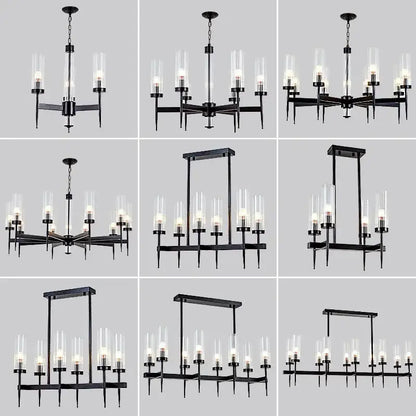 Modern geometric gold metal glass pendant light dining room
