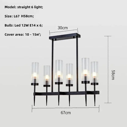 Modern geometric gold metal glass pendant light dining room
