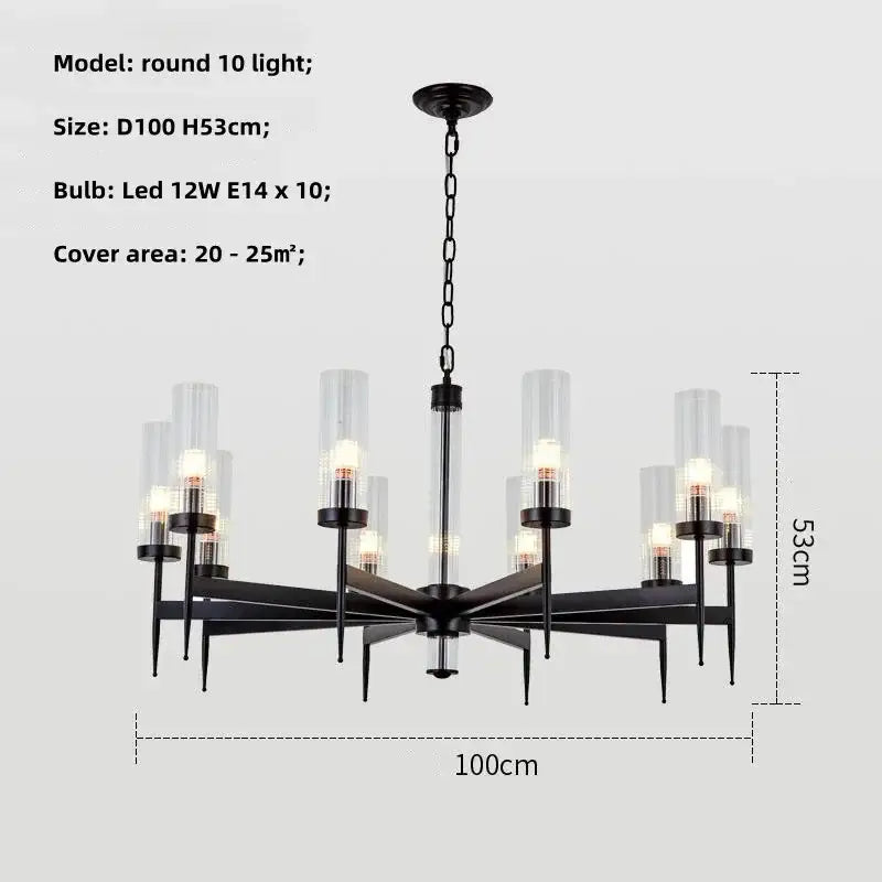 Modern geometric gold metal glass pendant light dining room
