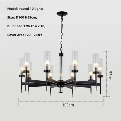 Modern geometric gold metal glass pendant light dining room