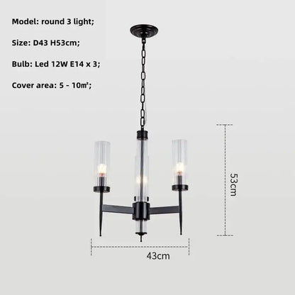 Modern geometric gold metal glass pendant light dining room