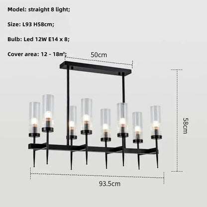 Modern geometric gold metal glass pendant light dining room
