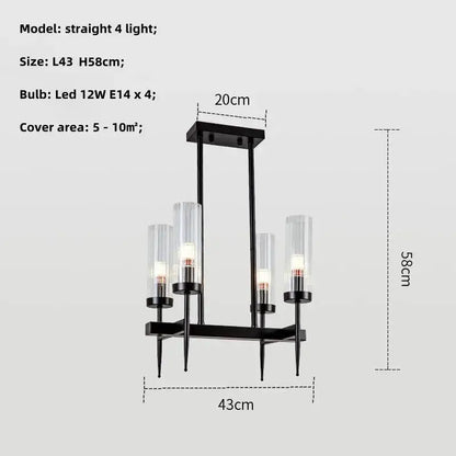 Modern geometric gold metal glass pendant light dining room