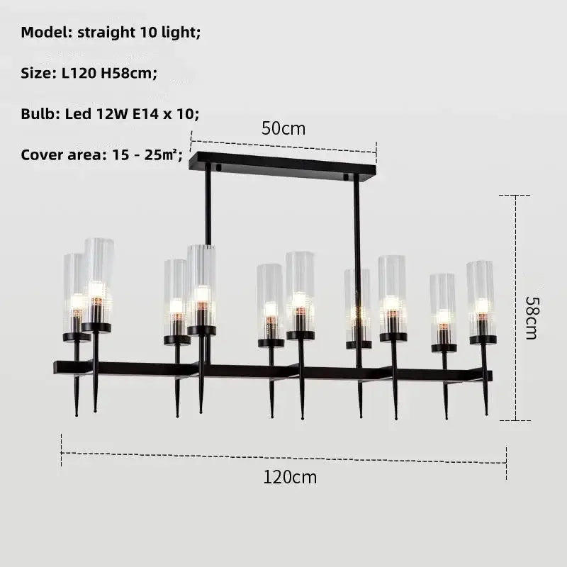 Modern geometric gold metal glass pendant light dining room