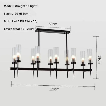Modern geometric gold metal glass pendant light dining room