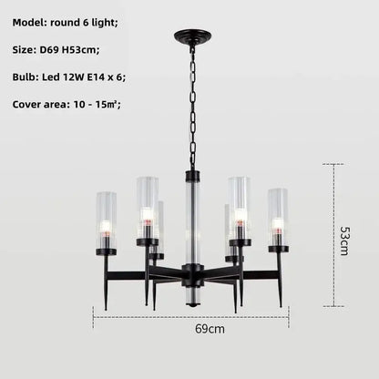 Modern geometric gold metal glass pendant light dining room