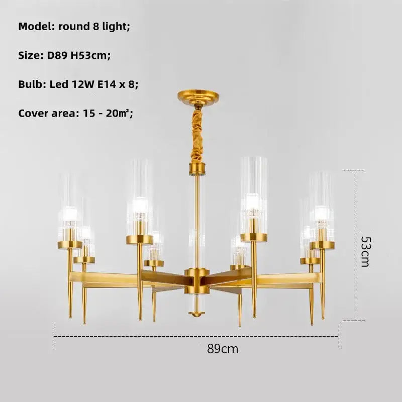 Modern geometric gold metal glass pendant light dining room