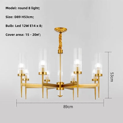 Modern geometric gold metal glass pendant light dining room