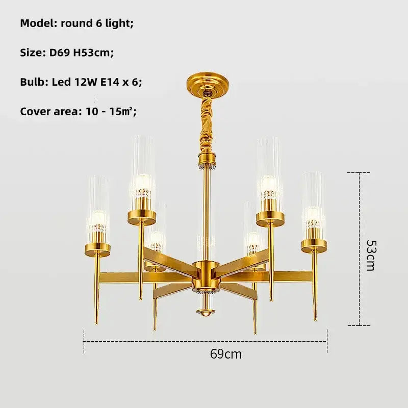 Modern geometric gold metal glass pendant light dining room