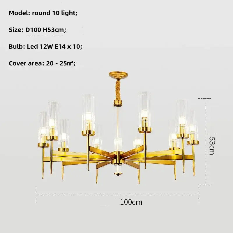 Modern geometric gold metal glass pendant light dining room